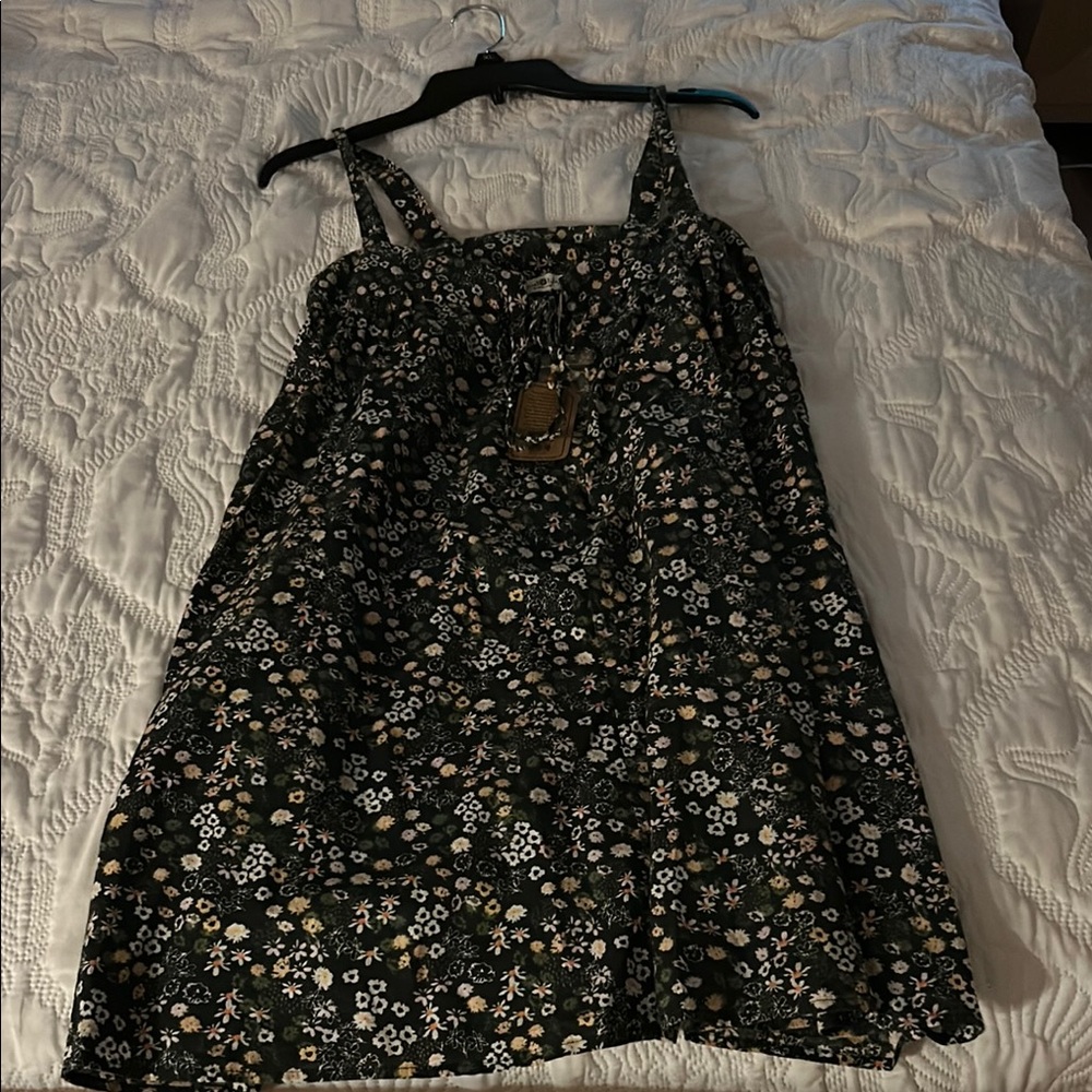 NATURAL LIFE green floral Midi Sundress